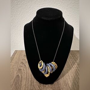 Vintage Necklace with Gray and Gold Pendant